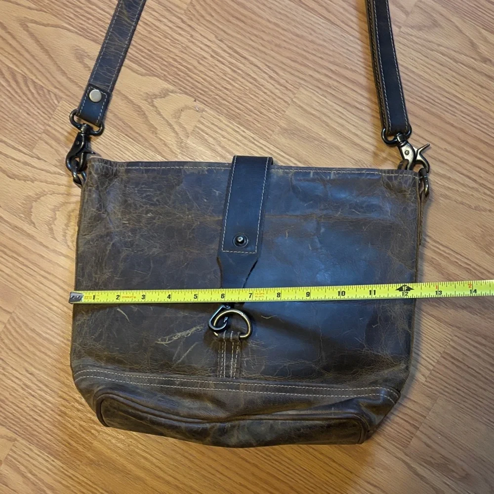 Myra Bag Dark Brown Leather Messenger Crossbody